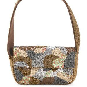 ✨ BNWT America & Beyond Hand-Beaded Shoulder Bag | Olive Green Gold Purse